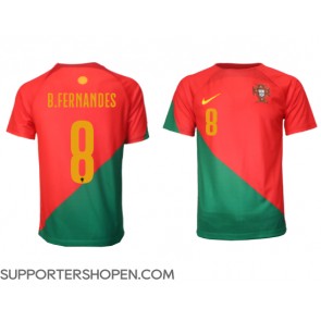Portugal Bruno Fernandes #8 Hemma Matchtröja VM 2022 Kortärmad